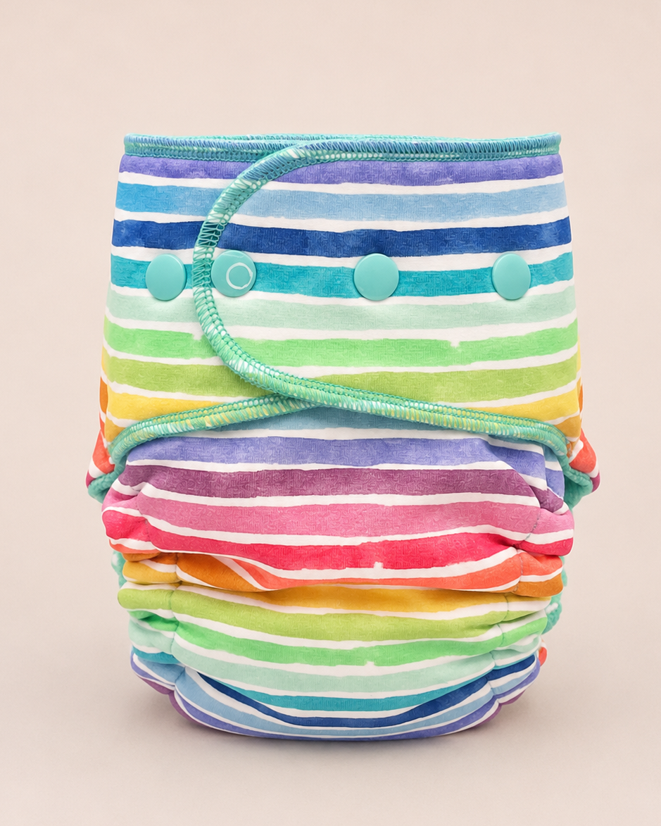 Toddler Fitted Cloth Diaper (20-60lbs) - Prism Drift by Lilly & Frank 