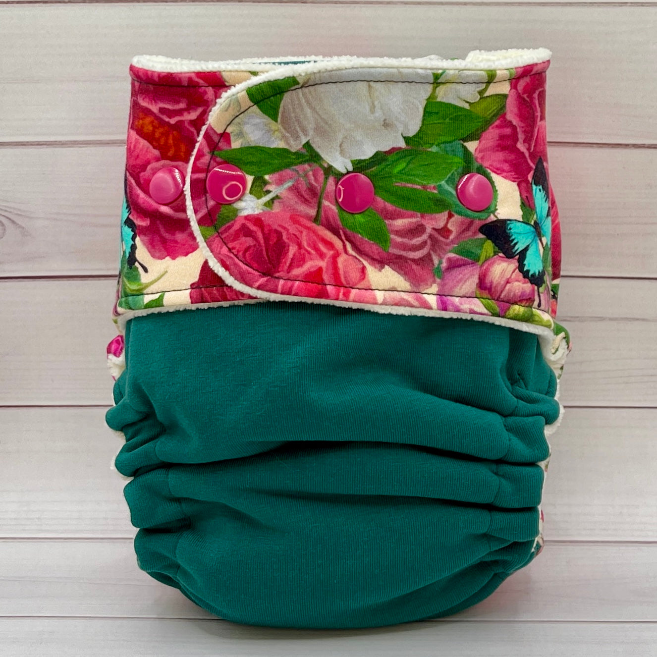Toddler Fitted Cloth Diaper (20-60lbs) - Rose Garden - Lilly & Frank 