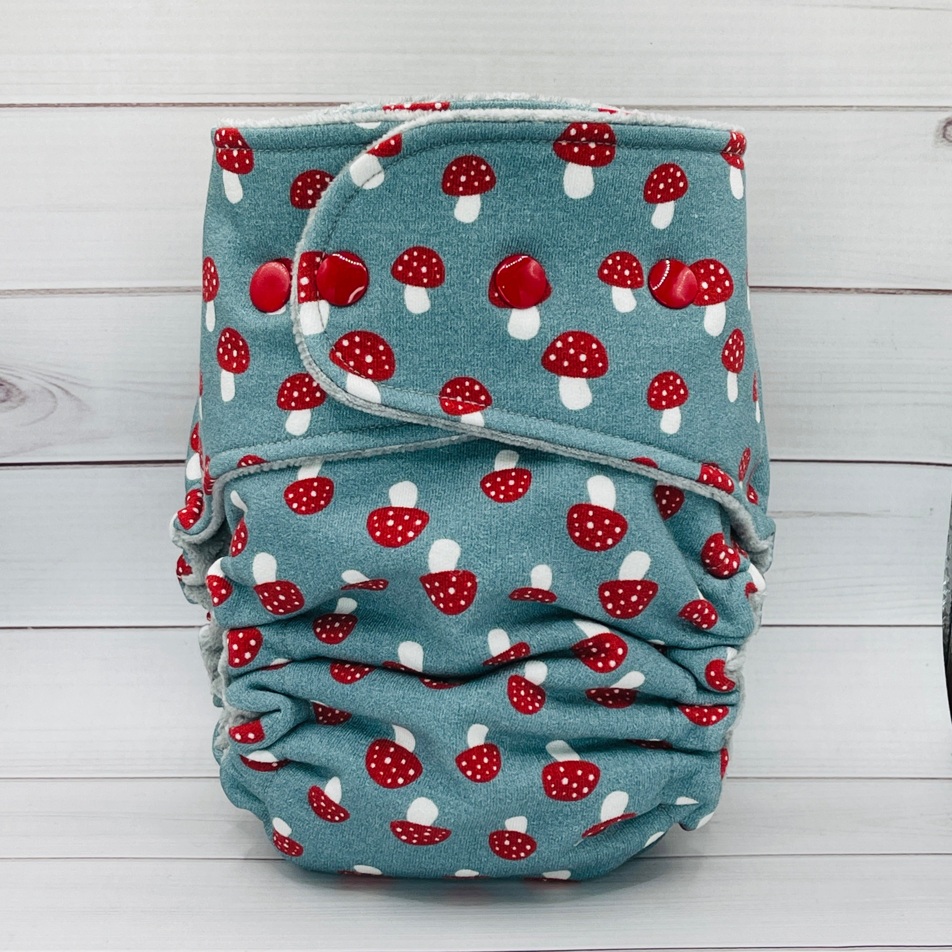 Toddler Fitted Cloth Diaper (20-60lbs) - Toadstools by Lilly & Frank 
