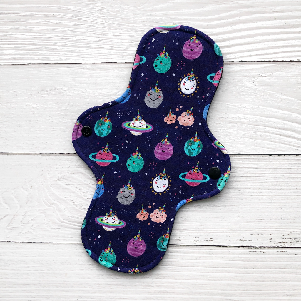 Amie Reusable Pads Mama Cloth Unicorn Planets Amie Reusable Pads - 10" Moderate