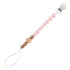 Lilly & Frank Delicate Pink Lou Lou Colour Block Wood & Silicone Pacifier Clips