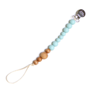 Lilly & Frank Designer Blue Lou Lou Colour Block Wood & Silicone Pacifier Clips