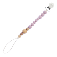 Lilly & Frank Mauve Lou Lou Colour Block Wood & Silicone Pacifier Clips