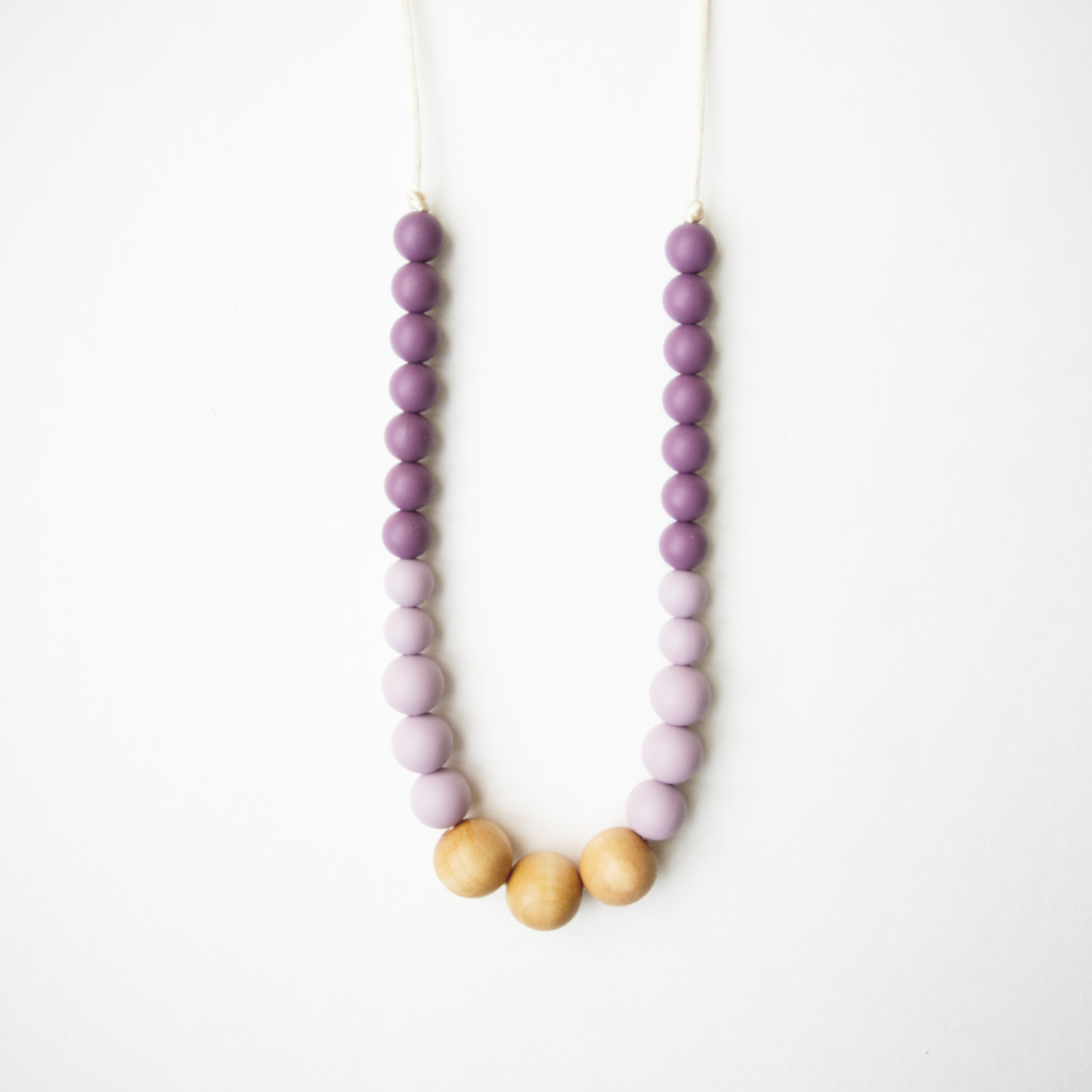 Lilly & Frank PLUM MAUVE LOU LOU LOLLIPOP TEETHING NECKLACE