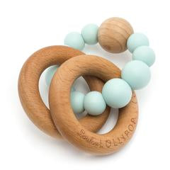 Lou Lou Lollipop Baby Teether Robin's Egg Blue Lou Lou Ina Wood + Silicone Teether